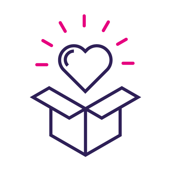 pictogram of a box with an heart